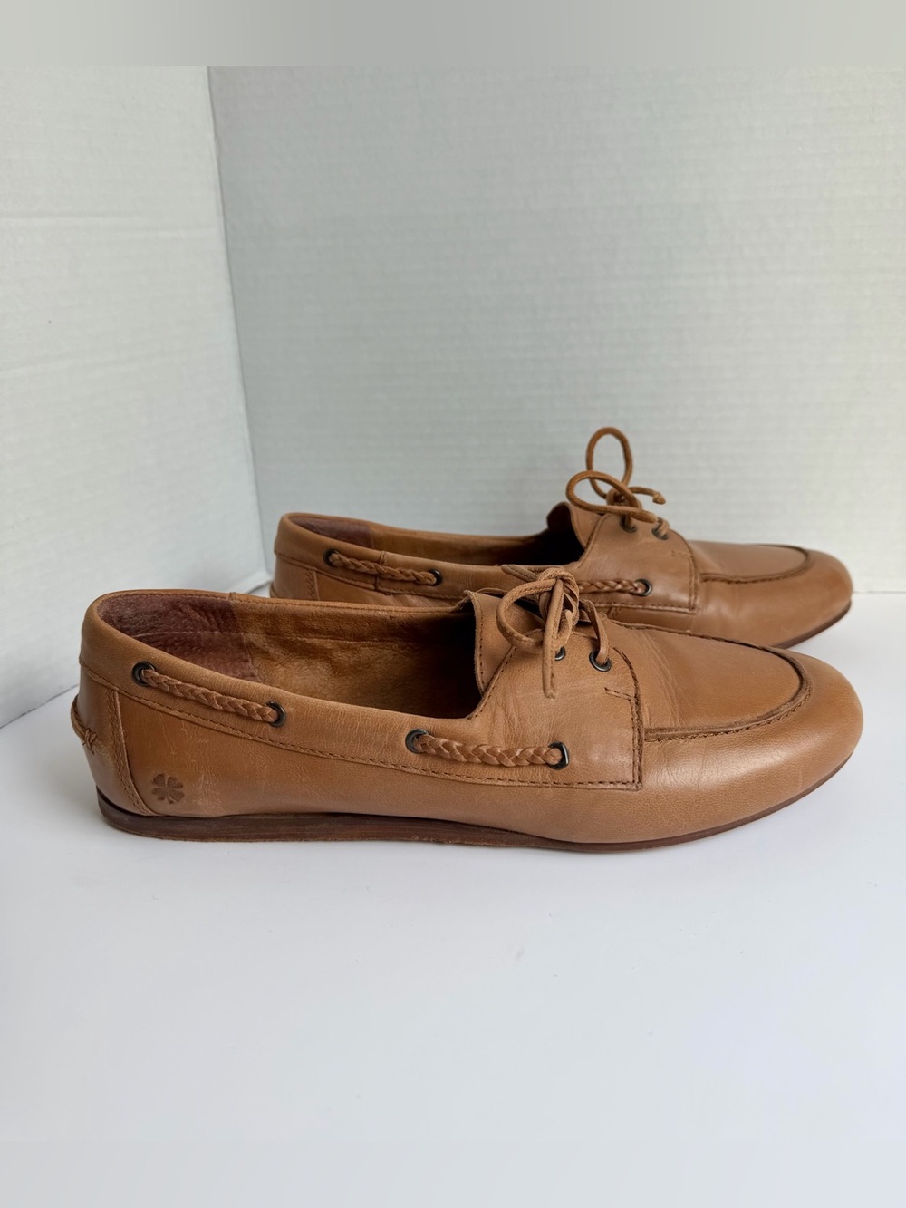 Lucky Brand Tirani Boat Shoe Tan Brown Leather Flat 8.5 M Loafer